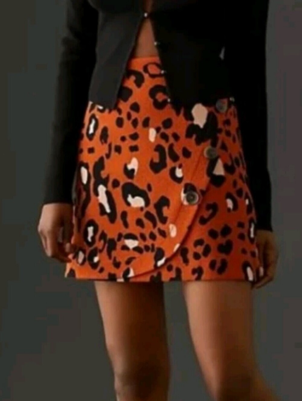 Maeve Anthropologie Skirt Small Animal Print Faux Wrap Short Mini Leopard